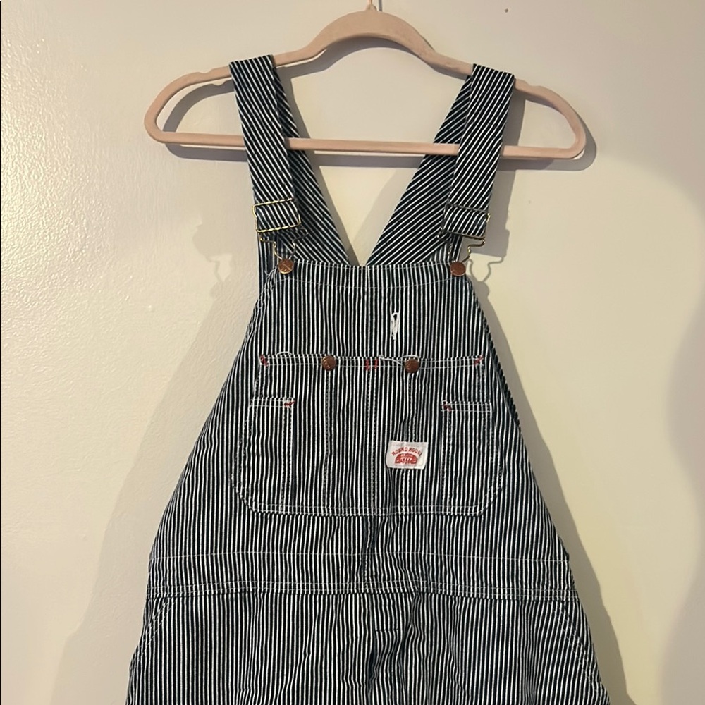 Vintage Striped Denim Overalls